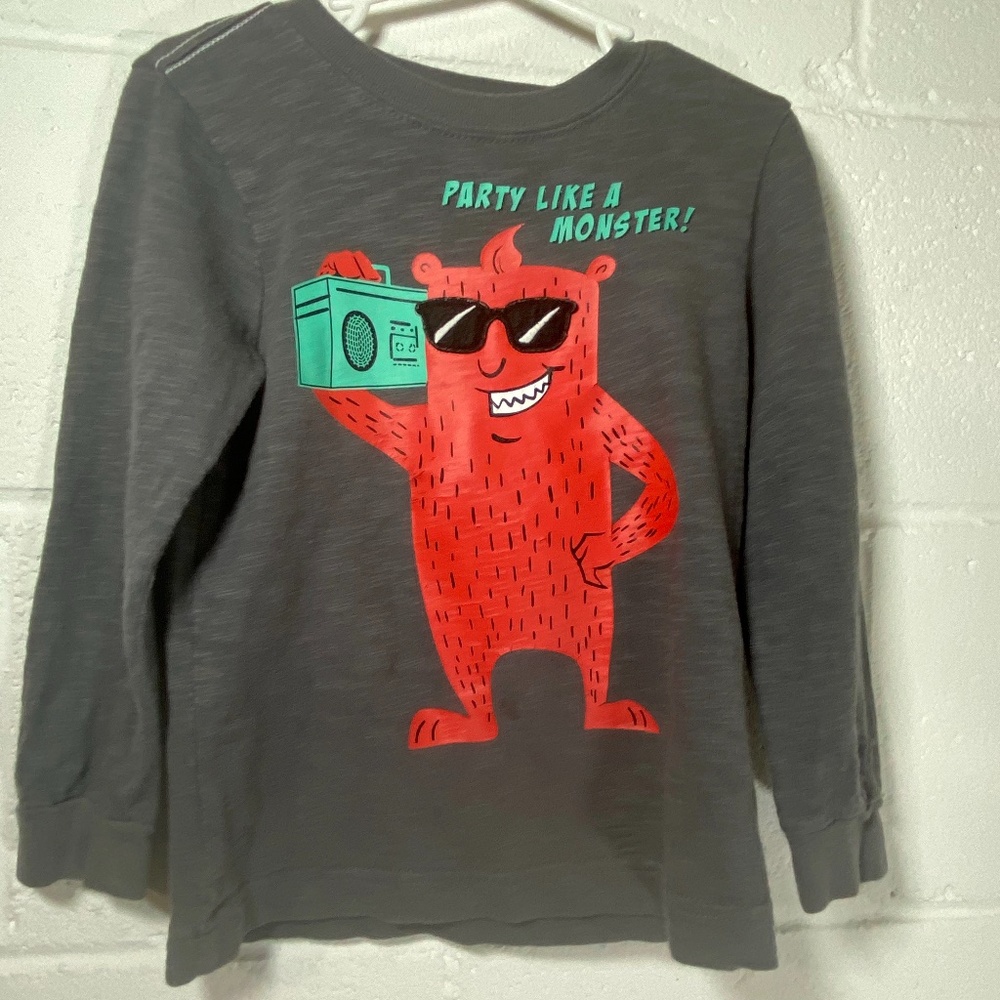 Carters Long Sleeve Gray Monster T-shirt